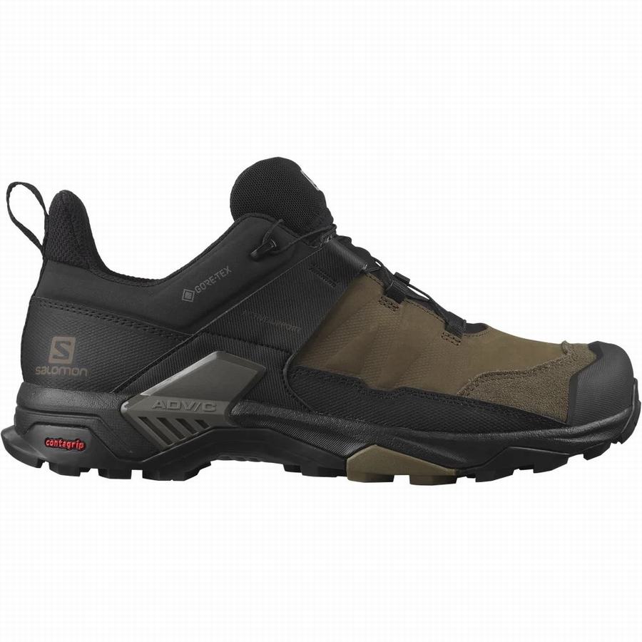 Salomon X Ultra 4 Leather Gore-tex Tursko Herre Svart/Olivengrønne (TME2013DW)